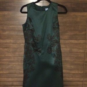 The Limited Green/Black print satin dress